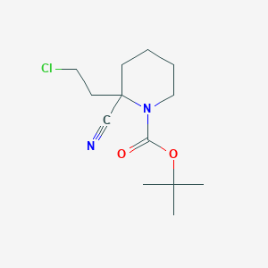 molecular formula C13H21ClN2O2 B1603963 Tert-butyl 2-(2-chloroethyl)-2-cyanopiperidine-1-carboxylate CAS No. 960294-15-9
