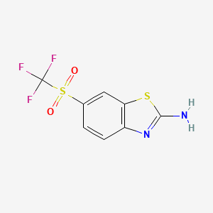 molecular formula C8H5F3N2O2S2 B1603994 2-Amino-6-(trifluoromethanesulfonyl)benzothiazole CAS No. 325-83-7