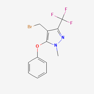 molecular formula C12H10BrF3N2O B1604010 4-(Bromomethyl)-1-methyl-5-phenoxy-3-(trifluoromethyl)-1H-pyrazole CAS No. 912569-72-3