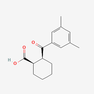molecular formula C16H20O3 B1604014 cis-2-(3,5-Dimethylbenzoyl)cyclohexane-1-carboxylic acid CAS No. 733742-69-3
