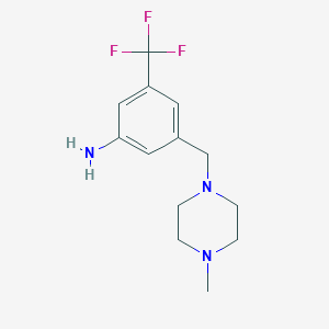 molecular formula C13H18F3N3 B1604024 3-((4-Methylpiperazin-1-yl)methyl)-5-(trifluoromethyl)aniline CAS No. 853296-94-3