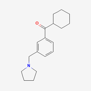 molecular formula C18H25NO B1604042 Cyclohexyl 3-(pyrrolidinomethyl)phenyl ketone CAS No. 898771-00-1
