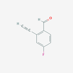 molecular formula C9H5FO B1604053 2-乙炔基-4-氟苯甲醛 CAS No. 749874-24-6