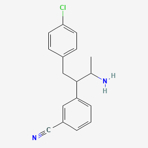 3-[3-Amino-1-(4-chlorophenyl)butan-2-YL]benzonitrile