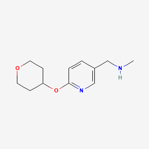 molecular formula C12H18N2O2 B1604092 5-[(甲基氨基)甲基]-2-(四氢-2H-吡喃-4-氧基)吡啶 CAS No. 910036-99-6