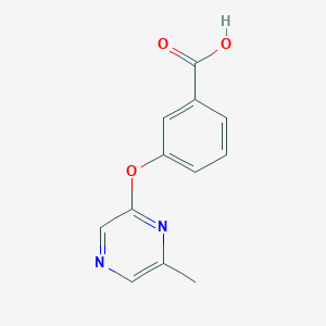 molecular formula C12H10N2O3 B1604093 3-[(6-甲基吡嗪-2-基)氧基]苯甲酸 CAS No. 906352-96-3