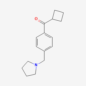molecular formula C16H21NO B1604104 Cyclobutyl 4-(pyrrolidinomethyl)phenyl ketone CAS No. 898776-99-3