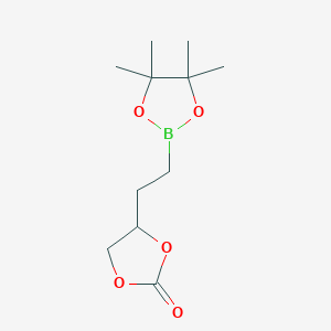 molecular formula C11H19BO5 B1604114 4-(2-(4,4,5,5-Tetramethyl-1,3,2-dioxaborolan-2-yl)ethyl)-1,3-dioxolan-2-one CAS No. 501014-47-7