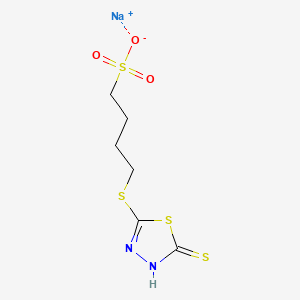 molecular formula C6H9N2NaO3S4 B1604120 sodium;4-[(2-sulfanylidene-3H-1,3,4-thiadiazol-5-yl)sulfanyl]butane-1-sulfonate CAS No. 82911-32-8