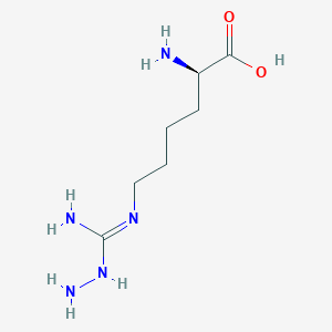 molecular formula C7H17N5O2 B160413 (2R)-2-amino-6-[[amino(hydrazinyl)methylidene]amino]hexanoic acid CAS No. 139299-34-6