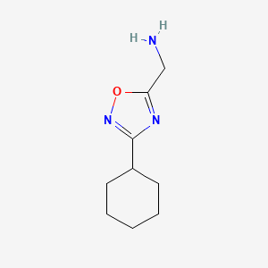 molecular formula C9H15N3O B1604148 1-(3-Cyclohexyl-1,2,4-oxadiazol-5-yl)methanamine CAS No. 1039837-72-3