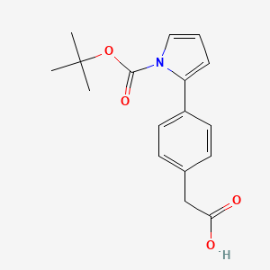 molecular formula C17H19NO4 B1604164 {4-[1-(tert-Butoxycarbonyl)-1H-pyrrol-2-yl]phenyl}acetic acid CAS No. 886363-15-1