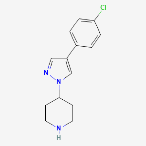 molecular formula C14H16ClN3 B1604169 4-(4-(4-Chlorophenyl)-1H-pyrazol-1-yl)piperidine CAS No. 902836-38-8