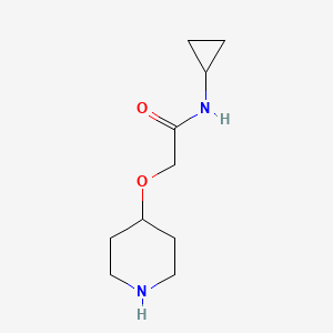 molecular formula C10H18N2O2 B1604171 N-Cyclopropyl-2-(piperidin-4-yloxy)acetamide CAS No. 912761-41-2