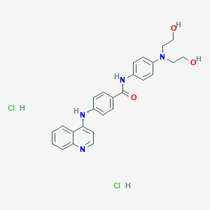molecular formula C26H28Cl2N4O3 B160418 N-(4-(Bis(2-hydroxyethyl)amino)phenyl)-4-(4-quinolinylamino)benzamide dihydrochloride CAS No. 133041-51-7