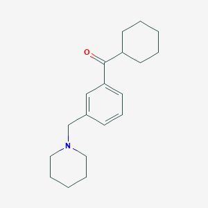 molecular formula C19H27NO B1604182 环己基 3-(哌啶甲基)苯基酮 CAS No. 898793-72-1