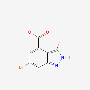 molecular formula C9H6BrIN2O2 B1604227 甲基6-溴-3-碘-1H-吲唑-4-羧酸酯 CAS No. 885523-89-7