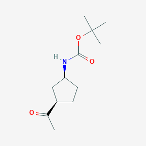 molecular formula C12H21NO3 B1604239 tert-butyl N-[(1S,3R)-3-acetylcyclopentyl]carbamate CAS No. 204913-01-9