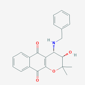 molecular formula C22H21NO4 B160425 (3S,4S)-4-(苄氨基)-3-羟基-2,2-二甲基-3,4-二氢苯并[g]色满-5,10-二酮 CAS No. 1018340-07-2