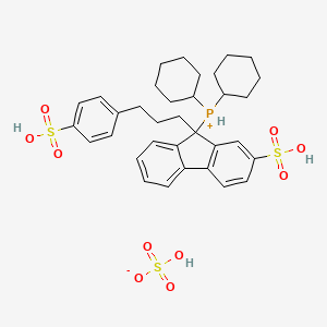 Dicyclohexyl-{2-sulfo-9-[3-(4-sulfo-phenyl)propyl]-9-fluorenyl}phosphonium-hydrogensulfate