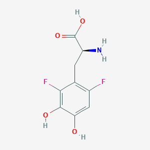 molecular formula C9H9F2NO4 B160428 2,6-Difluoro-3,4-dihydroxyphenylalanine CAS No. 128812-04-4