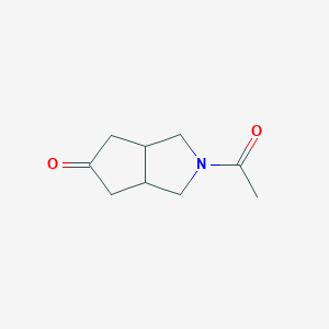 molecular formula C9H13NO2 B160429 2-Acetylhexahydrocyclopenta[c]pyrrol-5(1H)-one CAS No. 129222-15-7