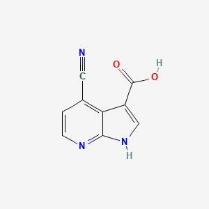 molecular formula C9H5N3O2 B1604325 4-Cyano-1H-pyrrolo[2,3-b]pyridine-3-carboxylic acid CAS No. 1000340-46-4