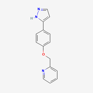 molecular formula C15H13N3O B1604334 2-((4-(1H-pyrazol-5-yl)phenoxy)methyl)pyridine CAS No. 502654-20-8
