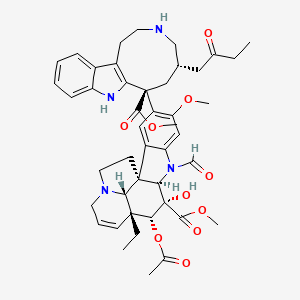 molecular formula C45H54N4O10 B1604335 Methyl (1R,9R,10S,11R,12R,19R)-11-acetyloxy-12-ethyl-8-formyl-10-hydroxy-5-methoxy-4-[(5S,7S)-7-methoxycarbonyl-5-(2-oxobutyl)-2,3,4,5,6,8-hexahydro-1H-azonino[5,4-b]indol-7-yl]-8,16-diazapentacyclo[10.6.1.01,9.02,7.016,19]nonadeca-2,4,6,13-tetraene-10-carboxylate CAS No. 910580-56-2