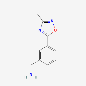 molecular formula C10H11N3O B1604343 [3-(3-Methyl-1,2,4-oxadiazol-5-yl)phenyl]methylamine CAS No. 944450-79-7