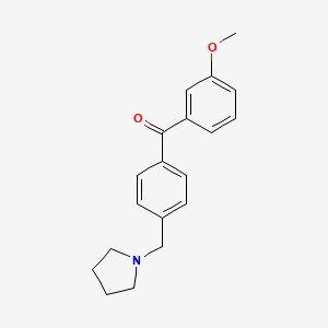 molecular formula C19H21NO2 B1604354 3-Methoxy-4'-pyrrolidinomethyl benzophenone CAS No. 898775-99-0