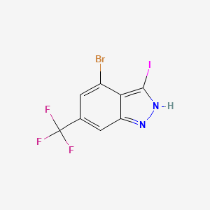 molecular formula C8H3BrF3IN2 B1604364 4-Bromo-3-iodo-6-(trifluoromethyl)-1H-indazole CAS No. 1000341-30-9