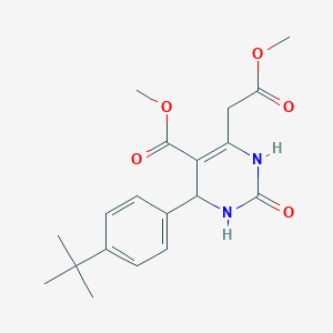 molecular formula C19H24N2O5 B1604379 Methyl 4-[4-(tert-butyl)phenyl]-6-(2-methoxy-2-oxoethyl)-2-oxo-1,2,3,4-tetrahydro-5-pyrimidinecarboxylate CAS No. 952183-65-2