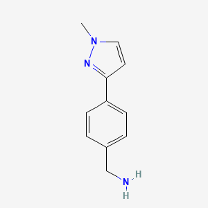 molecular formula C11H13N3 B1604380 4-(1-Methyl-1H-pyrazol-3-yl)benzylamine CAS No. 915707-40-3
