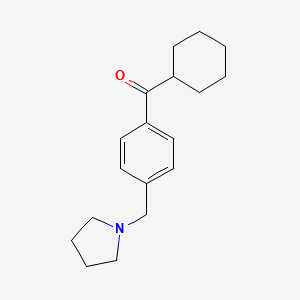 molecular formula C18H25NO B1604388 Cyclohexyl 4-(pyrrolidinomethyl)phenyl ketone CAS No. 898777-04-3