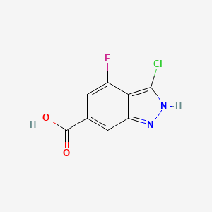 molecular formula C8H4ClFN2O2 B1604392 3-氯-4-氟-1H-吲唑-6-羧酸 CAS No. 885521-61-9