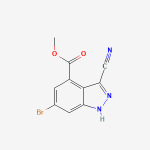 molecular formula C10H6BrN3O2 B1604401 Methyl 6-bromo-3-cyano-1H-indazole-4-carboxylate CAS No. 885518-67-2