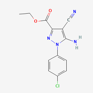 molecular formula C13H11ClN4O2 B1604405 Ethyl 5-amino-1-(4-chlorophenyl)-4-cyano-1H-pyrazole-3-carboxylate CAS No. 908584-68-9