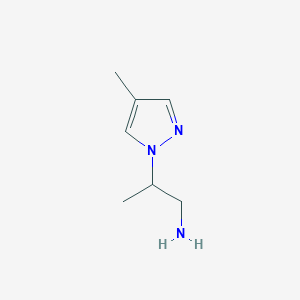 molecular formula C7H13N3 B1604416 2-(4-methyl-1H-pyrazol-1-yl)propan-1-amine CAS No. 1170137-51-5