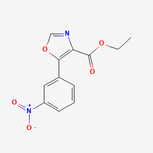 molecular formula C12H10N2O5 B1604441 5-(3-硝基苯基)恶唑-4-羧酸乙酯 CAS No. 916674-05-0