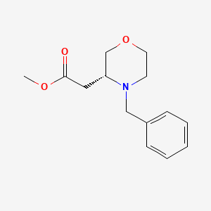 molecular formula C14H19NO3 B1604466 (r)-(4-Benzyl-morpholin-3-yl)-acetic acid methyl ester CAS No. 917572-30-6