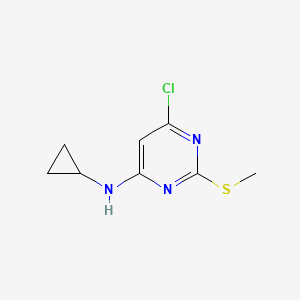 molecular formula C8H10ClN3S B1604470 6-Chloro-4-(N-cyclopropylamino)-2-(methylthio)pyrimidine CAS No. 951884-05-2
