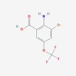 molecular formula C8H5BrF3NO3 B1604481 2-Amino-3-bromo-5-(trifluoromethoxy)benzoic acid CAS No. 874774-41-1