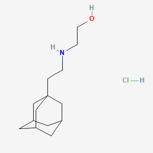 molecular formula C14H26ClNO B1604608 Adamantane, 1-(2-(2-hydroxyethylamino)ethyl)-, hydrochloride CAS No. 14208-99-2