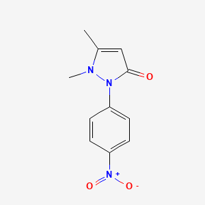 molecular formula C11H11N3O3 B1604627 2,3-Dimethyl-1-(4-nitrophenyl)-3-pyrazolin-5-one CAS No. 30672-30-1