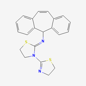 molecular formula C21H19N3S2 B1604677 N-(3-(4,5-Dihydrothiazol-2-yl)thiazolidin-2-ylidene)-5H-dibenzo[a,d][7]annulen-5-amine CAS No. 1072145-33-5