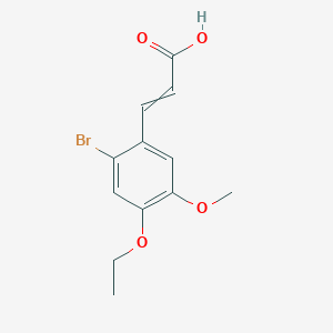 molecular formula C12H13BrO4 B1604702 (E)-3-(2-溴-4-乙氧基-5-甲氧基苯基)丙烯酸 CAS No. 423753-00-8