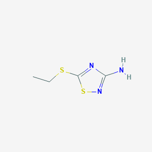 molecular formula C4H7N3S2 B160474 3-Amino-5-ethylthio-1,2,4-thiadiazole CAS No. 129500-80-7
