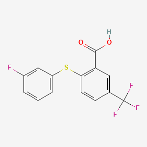 molecular formula C14H8F4O2S B1604766 2-[(3-Fluorophenyl)thio]-5-(trifluoromethyl)benzoic acid CAS No. 53542-36-2