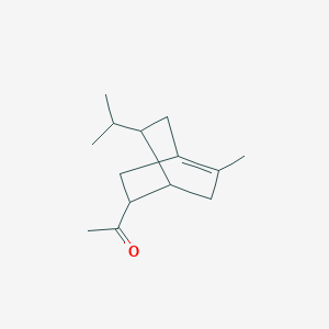 molecular formula C14H22O B1604771 Ethanone, 1-(5(or 6)-methyl-7(or 8)-(1-methylethyl)bicyclo(2.2.2)oct-5-en-2-yl)- CAS No. 68259-33-6
